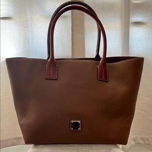 Dooney and Bourke Medium Russel Pebbled Grain Leather Tote in Caramel
